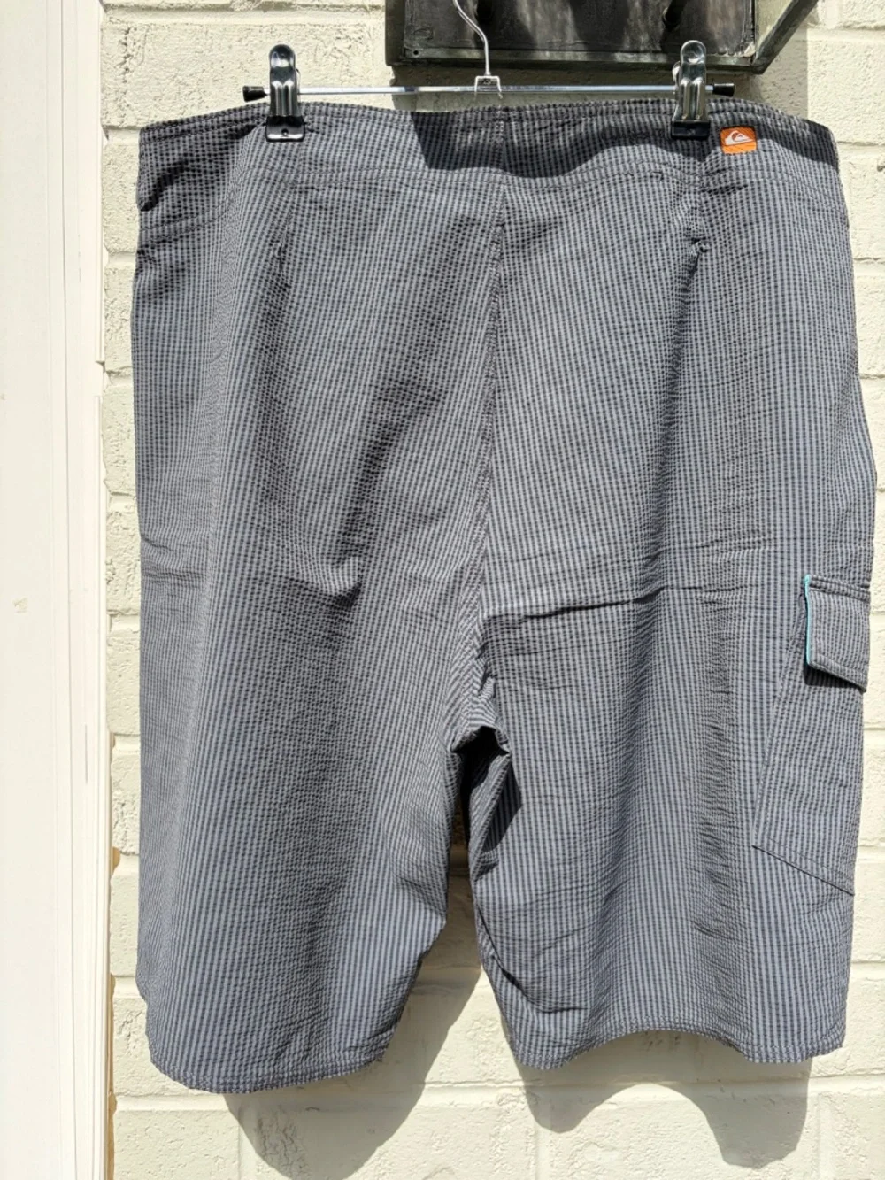 Quiksilver men Board Shorts seersucker 34 gray blue